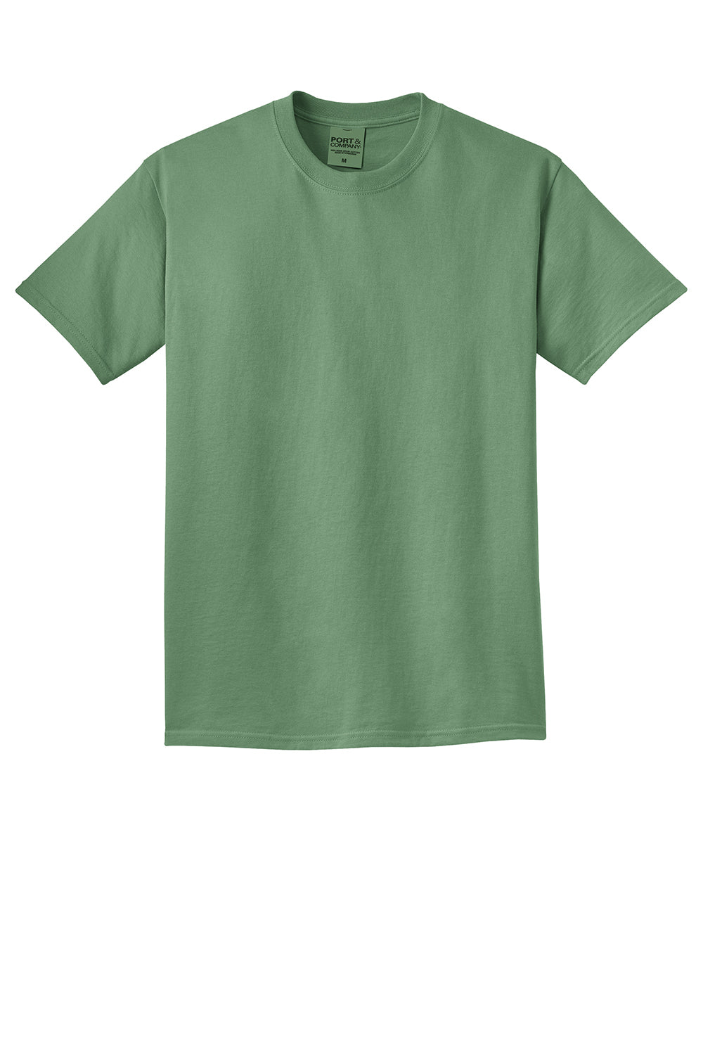 Port & Company PC099 Mens Beach Wash Short Sleeve Crewneck T-Shirt Safari Green Flat Front