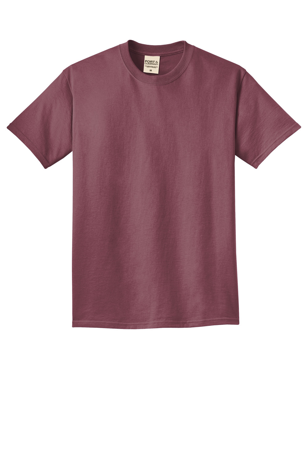 Port & Company PC099 Mens Beach Wash Short Sleeve Crewneck T-Shirt Wineberry Flat Front