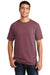 Port & Company PC099 Mens Beach Wash Short Sleeve Crewneck T-Shirt Wineberry Model Front