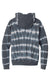 Port & Company PC143 Mens Allover Stripe Tie-Dye Fleece Hooded Sweatshirt Hoodie Graphite Grey/Light Grey Flat Back