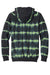 Port & Company PC143 Mens Allover Stripe Tie-Dye Fleece Hooded Sweatshirt Hoodie Green Tea/Black Flat Back