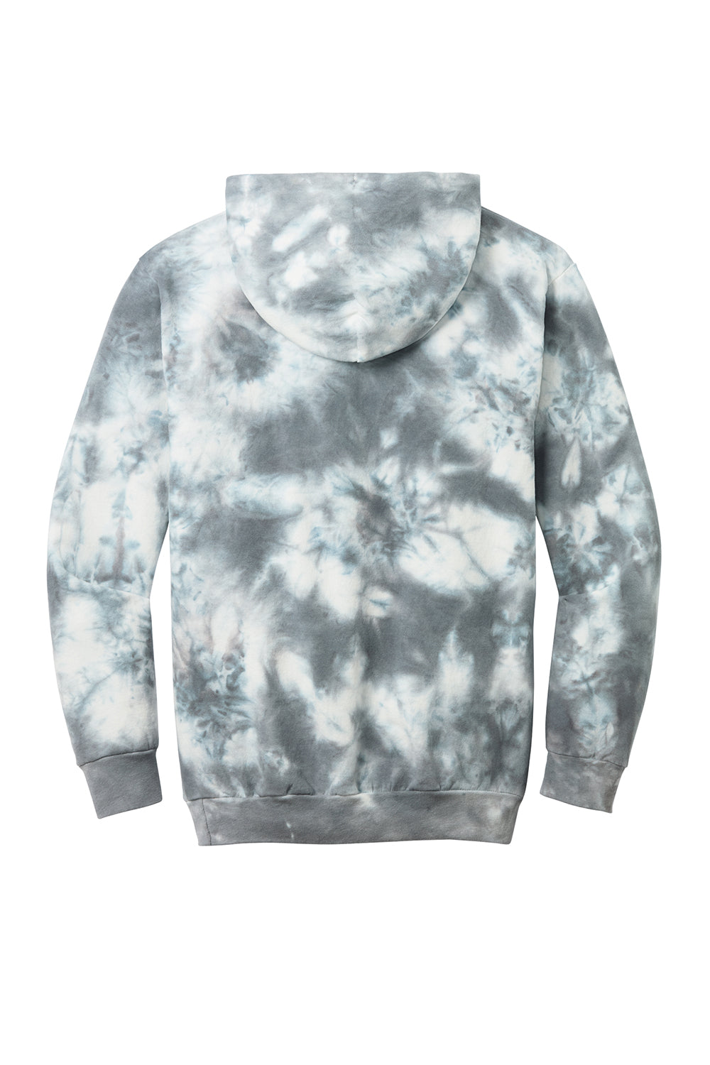 Port & Company PC144 Mens Crystal Tie-Dye Hooded Sweatshirt Hoodie Grey Flat Back