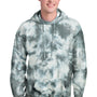 Port & Company Mens Crystal Tie-Dye Hooded Sweatshirt Hoodie - Grey - NEW