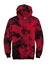 Port & Company PC144 Mens Crystal Tie-Dye Hooded Sweatshirt Hoodie Black/Red Flat Front