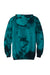 Port & Company PC144 Mens Crystal Tie-Dye Hooded Sweatshirt Hoodie Black/Teal Flat Back