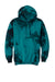 Port & Company PC144 Mens Crystal Tie-Dye Hooded Sweatshirt Hoodie Black/Teal Flat Front