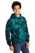 Port & Company PC144 Mens Crystal Tie-Dye Hooded Sweatshirt Hoodie Black/Teal Model 3q