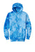 Port & Company PC144 Mens Crystal Tie-Dye Hooded Sweatshirt Hoodie Sky Blue Flat Front