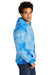 Port & Company PC144 Mens Crystal Tie-Dye Hooded Sweatshirt Hoodie Sky Blue Model Side