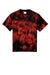 Port & Company PC145Y Youth Crystal Tie-Dye Short Sleeve Crewneck T-Shirt Black/Red Flat Front