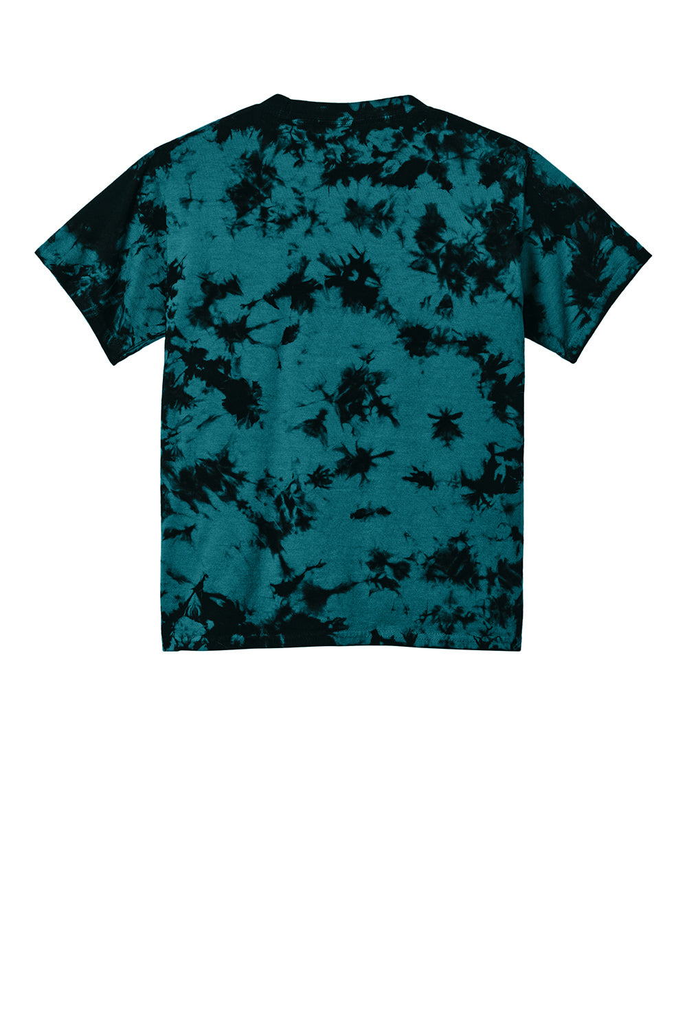 Port & Company PC145Y Youth Crystal Tie-Dye Short Sleeve Crewneck T-Shirt Black/Teal Flat Back