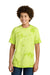 Port & Company PC145Y Youth Crystal Tie-Dye Short Sleeve Crewneck T-Shirt Lemon Lime Model Front