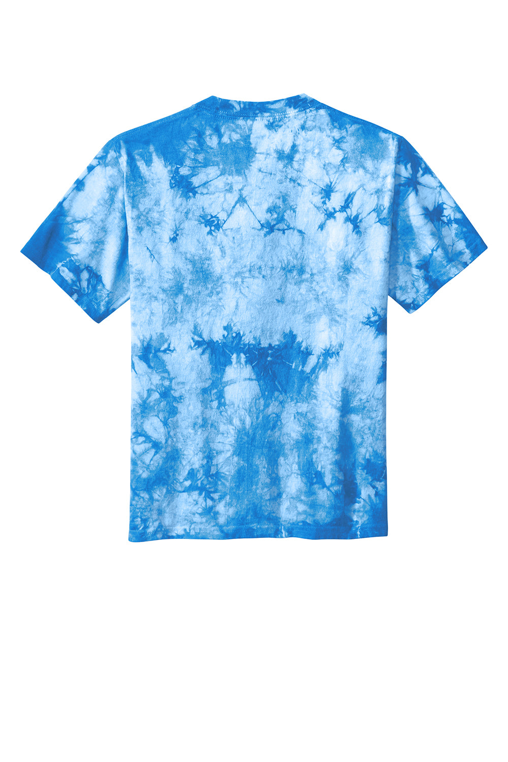 Port & Company PC145Y Youth Crystal Tie-Dye Short Sleeve Crewneck T-Shirt Sky Blue Flat Back