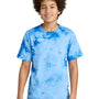 Port & Company Youth Crystal Tie-Dye Short Sleeve Crewneck T-Shirt - Sky Blue