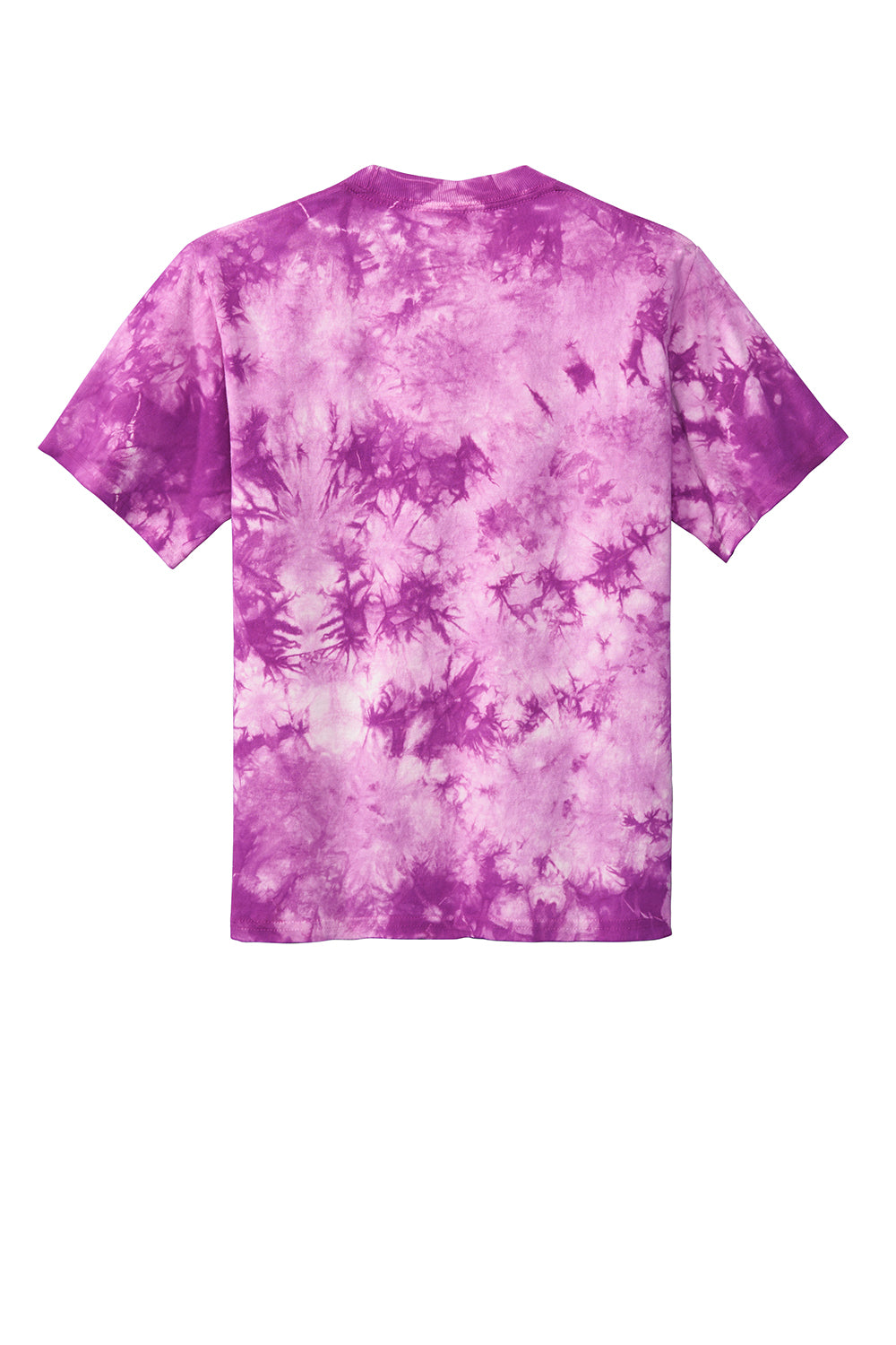 Port & Company PC145Y Youth Crystal Tie-Dye Short Sleeve Crewneck T-Shirt Purple Flat Back