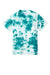 Port & Company PC145Y Youth Crystal Tie-Dye Short Sleeve Crewneck T-Shirt Teal Blue Flat Front