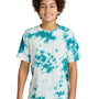 Port & Company Youth Crystal Tie-Dye Short Sleeve Crewneck T-Shirt - Teal Blue