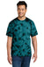 Port & Company PC145 Mens Crystal Tie-Dye Short Sleeve Crewneck T-Shirt Black/Teal Model Front