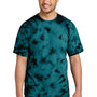 Port & Company Mens Crystal Tie-Dye Short Sleeve Crewneck T-Shirt - Black/Teal