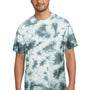 Port & Company Mens Crystal Tie-Dye Short Sleeve Crewneck T-Shirt - Grey - NEW