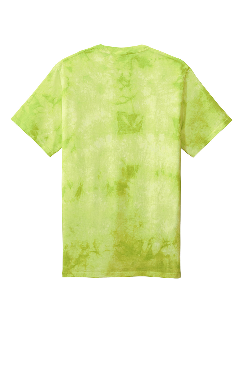 Port & Company PC145 Mens Crystal Tie-Dye Short Sleeve Crewneck T-Shirt Lemon Lime Flat Back