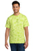 Port & Company PC145 Mens Crystal Tie-Dye Short Sleeve Crewneck T-Shirt Lemon Lime Model Front