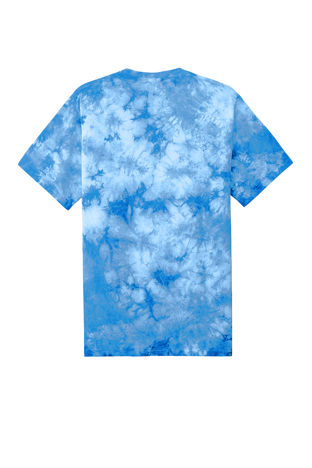 Port & Company PC145 Mens Crystal Tie-Dye Short Sleeve Crewneck T-Shirt Sky Blue Flat Back