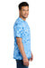 Port & Company PC145 Mens Crystal Tie-Dye Short Sleeve Crewneck T-Shirt Sky Blue Model Side