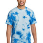 Port & Company Mens Crystal Tie-Dye Short Sleeve Crewneck T-Shirt - True Royal Blue