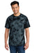 Port & Company PC145 Mens Crystal Tie-Dye Short Sleeve Crewneck T-Shirt Black Model Front