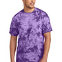 Port & Company Mens Crystal Tie-Dye Short Sleeve Crewneck T-Shirt - Purple