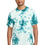 Port & Company Mens Crystal Tie-Dye Short Sleeve Crewneck T-Shirt - Teal Blue