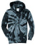 Port & Company PC146Y Youth Tie-Dye Fleece Hooded Sweatshirt Hoodie Black Flat Front