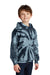 Port & Company PC146Y Youth Tie-Dye Fleece Hooded Sweatshirt Hoodie Black Model 3q