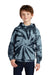 Port & Company PC146Y Youth Tie-Dye Fleece Hooded Sweatshirt Hoodie Black Model Front