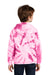 Port & Company PC146Y Youth Tie-Dye Fleece Hooded Sweatshirt Hoodie Pink Model Back