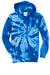 Port & Company PC146Y Youth Tie-Dye Fleece Hooded Sweatshirt Hoodie Royal Blue Flat Front