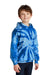 Port & Company PC146Y Youth Tie-Dye Fleece Hooded Sweatshirt Hoodie Royal Blue Model 3q