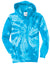 Port & Company PC146Y Youth Tie-Dye Fleece Hooded Sweatshirt Hoodie Turquoise Blue Flat Front