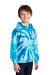 Port & Company PC146Y Youth Tie-Dye Fleece Hooded Sweatshirt Hoodie Turquoise Blue Model 3q