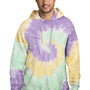 Port & Company Mens Tie-Dye Fleece Hooded Sweatshirt Hoodie - Mint Rainbow - NEW