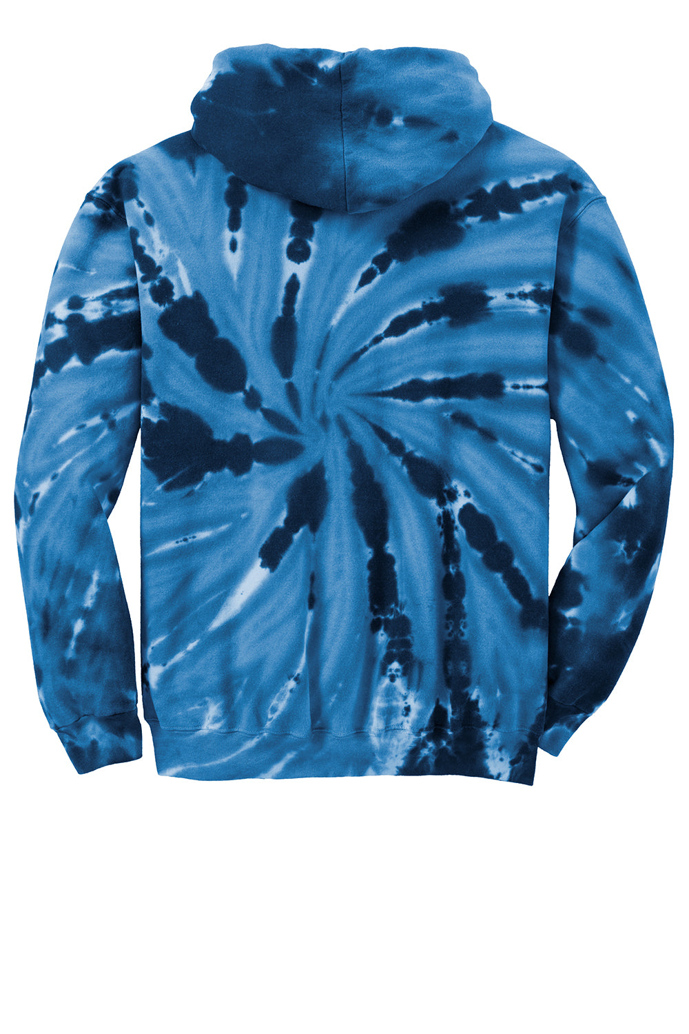 Port & Company PC146 Mens Tie-Dye Fleece Hooded Sweatshirt Hoodie Navy Blue Flat Back