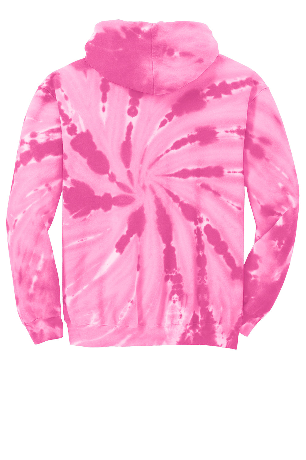 Port & Company PC146 Mens Tie-Dye Fleece Hooded Sweatshirt Hoodie Pink Flat Back