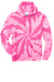 Port & Company PC146 Mens Tie-Dye Fleece Hooded Sweatshirt Hoodie Pink Flat Front