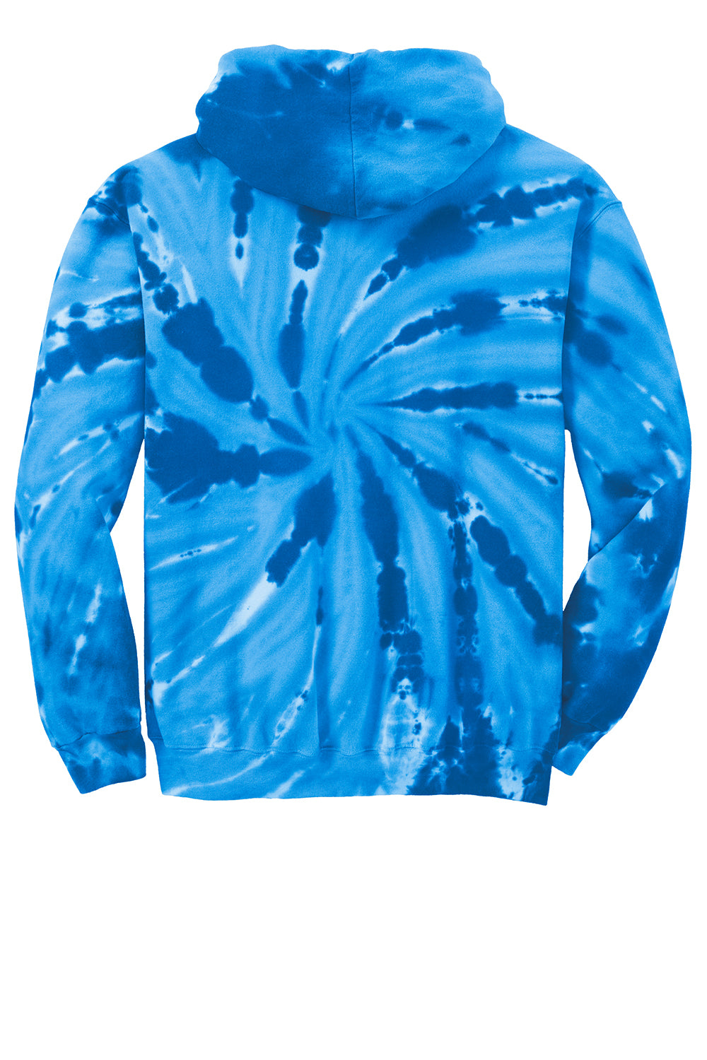 Port & Company PC146 Mens Tie-Dye Fleece Hooded Sweatshirt Hoodie Royal Blue Flat Back