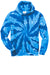 Port & Company PC146 Mens Tie-Dye Fleece Hooded Sweatshirt Hoodie Royal Blue Flat Front