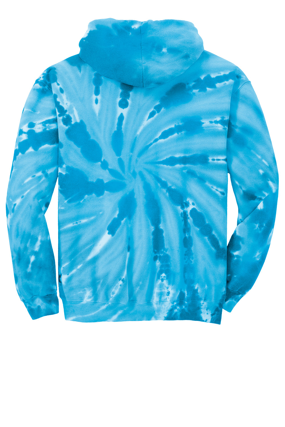 Port & Company PC146 Mens Tie-Dye Fleece Hooded Sweatshirt Hoodie Turquoise Blue Flat Back