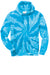 Port & Company PC146 Mens Tie-Dye Fleece Hooded Sweatshirt Hoodie Turquoise Blue Flat Front