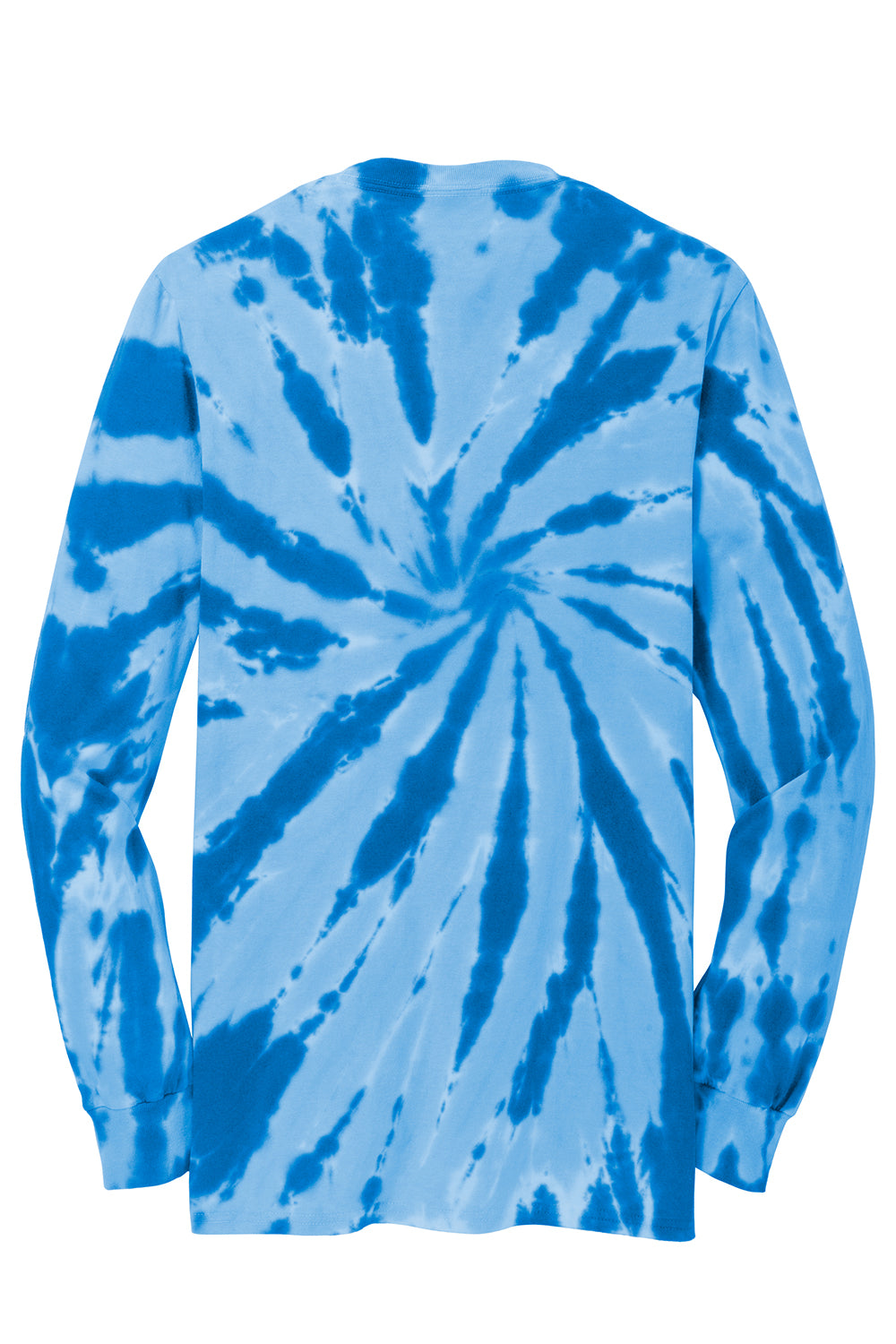 Port & Company PC147LS Mens Tie-Dye Long Sleeve Crewneck T-Shirt Royal Blue Flat Back