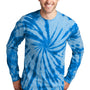 Port & Company Mens Tie-Dye Long Sleeve Crewneck T-Shirt - Royal Blue